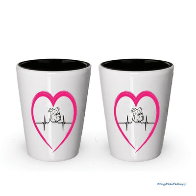 Pit Bull Heart Beat Shot Glass - Pit Bull Lover Gift Idea (1)