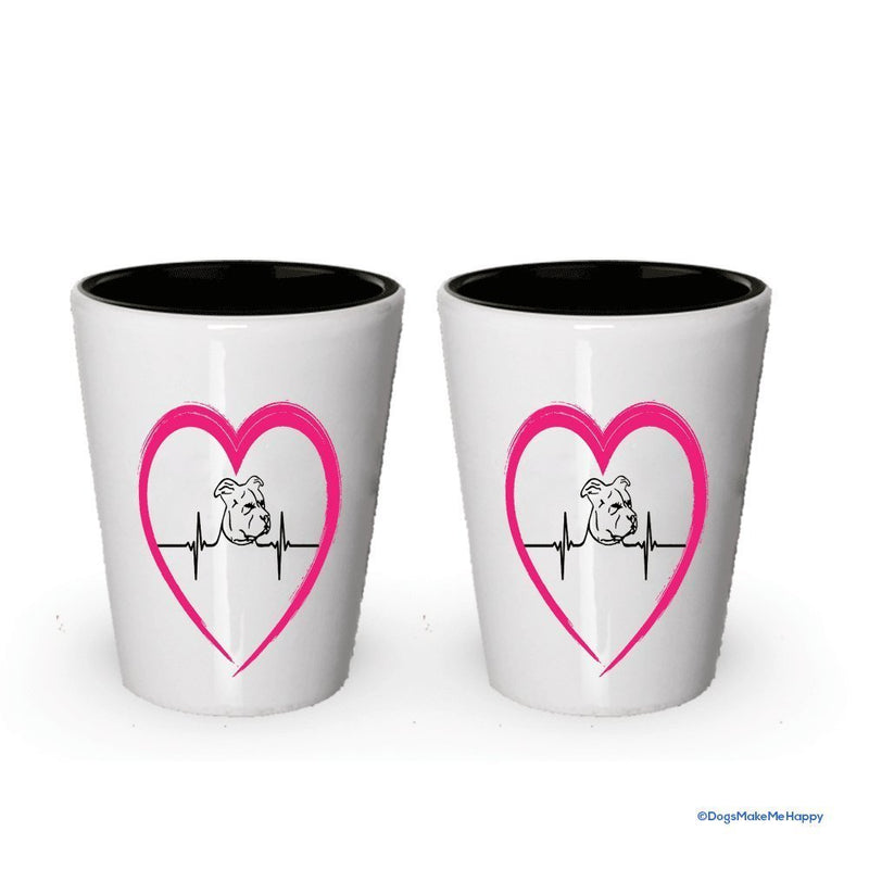 Pit Bull Heart Beat Shot Glass - Pit Bull Lover Gift Idea (1)