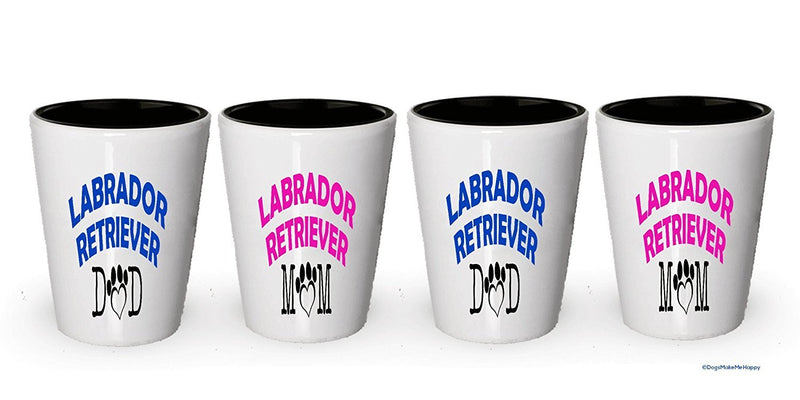 Labrador Retriever Dad and Mom Shot Glass - Gifts for Labrador Retriever Couple (1, Dad)